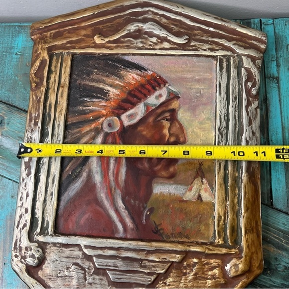 British Artist John S.Perry First Nations Native American Chief Oil Painting - Picture 9 of 12